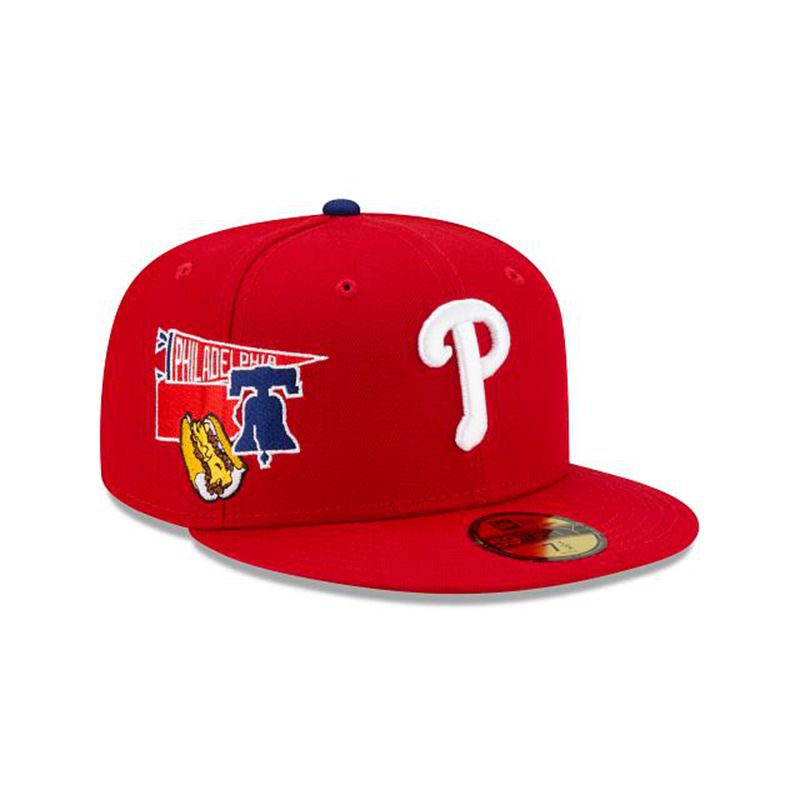 MLB Philadelphia Phillies City Patch 59Fifty Fitted (CWI9326) - Red New Era Caps